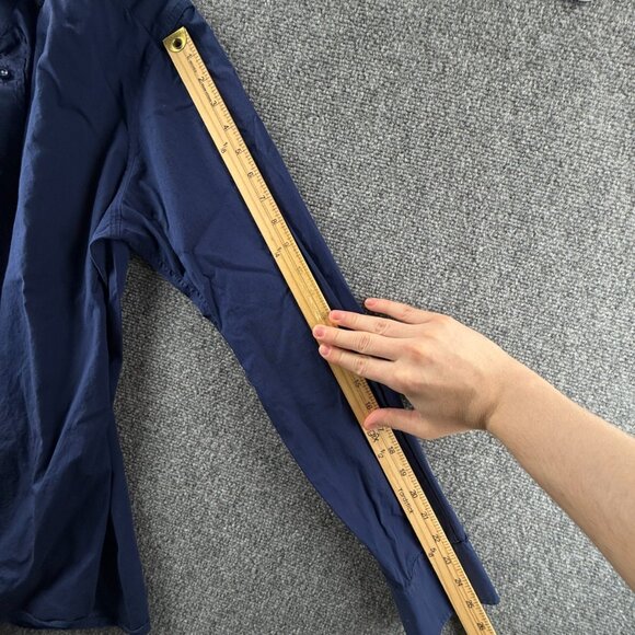 Stenstroms Cotton Slimline Romania 15.75 Blue Mens Shirt Button Up Solid Spread - Picture 14 of 15